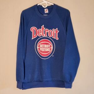Vintage Detroit Pistons Crewneck Sweatshirt Large XL